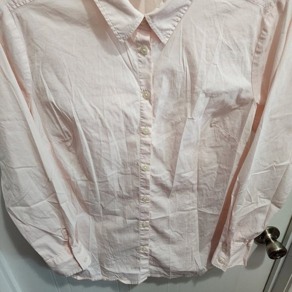 Ann Taylor Women's Long Sleeve Button Up Career Blouse Top Solid Pink Size 10 - Picture 3 of 11